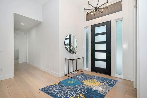 Nourison Passion Blue 5'3" x 7'3" Area-Rug, Floral, Farmhouse, Easy-Cleaning, Non Shedding, Bed Room, Living Room, Dining Room, Kitchen, (5' x 7') in Modern White Entryway