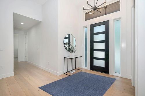 Beverly Rug Indoor Outdoor Rug 5x7, Washable Outside Carpet for Patio, Deck, Porch, Solid Modern Area Rug, Water Resistant, Azure Blue in Modern White Entryway