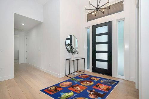 Gertmenian Disney Toy Story Rug Boys Girls Childrens Bedroom Decor Kids Home Play Room Mat Bedding Area Carpet, 54x78 Large, Pixar Multi-Colored Navy Blue in Modern White Entryway