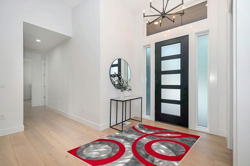 GLORY RUGS Area Rug Modern 5x7 Light red Circles Geometry Soft Hand Carved Contemporary Floor Carpet Fluffy Texture for Indoor Living Dining Room and Bedroom Area in Modern White Entryway
