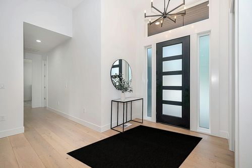 Furnish my Place Modern Indoor/Outdoor Commercial Solid Color Rug - Black, 5' x 7', Pet and Kids Friendly Rug. Made in USA, Rectangle, Area Rugs Great for Kids, Pets, Event, Wedding in Modern White Entryway