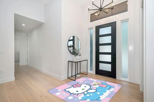 Dreuingb 4Pcs Cartoon Shower Curtain Set Non-Slip Soft Rugs Toilet Cover Shower Curtains Set with Waterproof Shower Curtain and 12 Hooks 72x65 Inch in Modern White Entryway