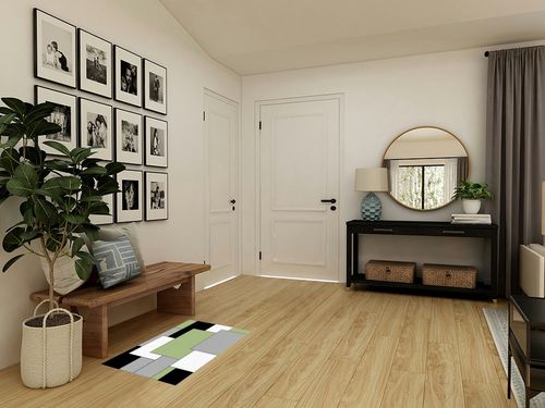 Green Black Geometric Area Rugs in Transitional Minimalistic Entryway