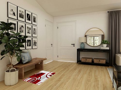 Red Rings Area Rugs Indoor Non-Slip Rectangle Rug in Transitional Minimalistic Entryway