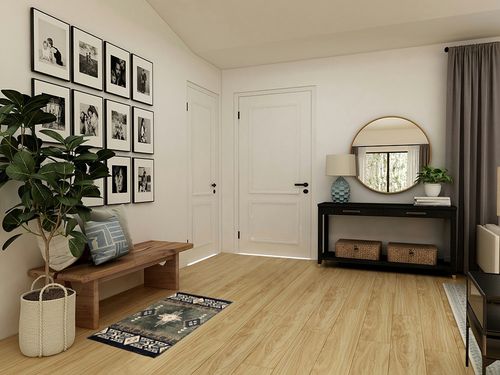 Southwest Native American Door Mat Rug in Transitional Minimalistic Entryway