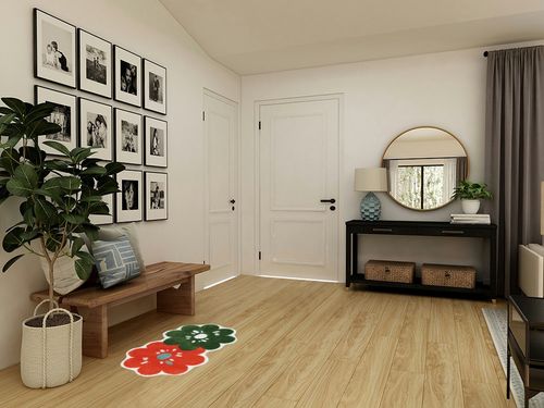 Carmoion Bath Mat, Two Flower Bathroom Rug Mat Non-Slip Microfiber Shower Bath Rug,Shaggy Bath Carpet, Machine Washable, Great for Bathroom Floor, 18.5"x31.5" in Transitional Minimalistic Entryway