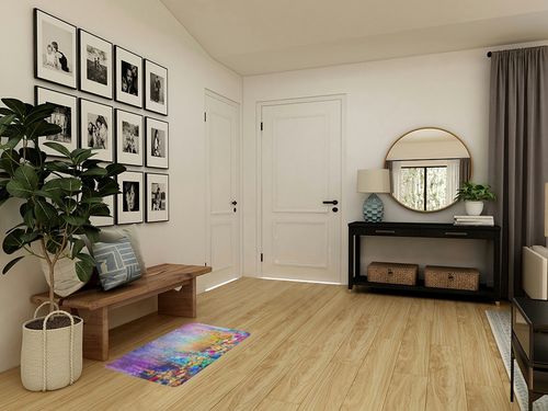 Britimes Bath Mats for Bathroom, Bathroom Mats Rugs No Silp, Colorful Purple Flower Washable Cover Floor Rug Carpets Floor Mat Bathroom Decorations 18x30 Inches for Kitchen Bedroom Indoor in Transitional Minimalistic Entryway