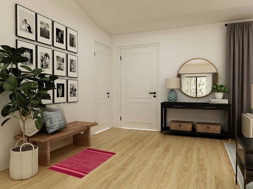 DII Variegated Recycled Yarn Modern Edge Stripe, 2x3', Red in Transitional Minimalistic Entryway