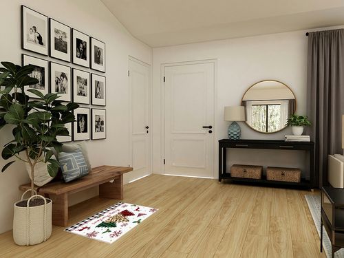 Area Rug 2x3 Feet, Winter Snowflake Elk Deer Buffalo Check Plaid Christmas Tree Rug, Rugs for Living Room Decor Bedroom Decor Kids Room, Non-Slip Living Room Rugs, Comrft Carpet Washable Rug in Transitional Minimalistic Entryway