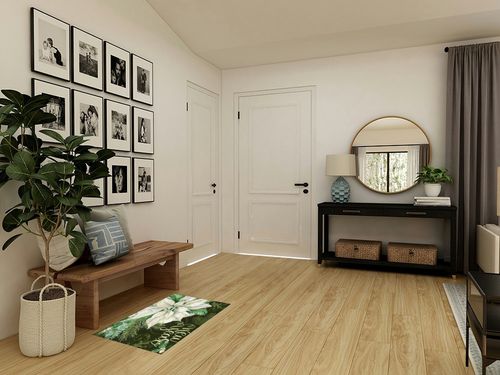 OComster Merry Christmas Rectangle Shape Large Area Rugs - 2 x 3 Feet White Xmas Poinsettia Pine Needle Green Retro - (Non-Woven + Rubber) Low File Floor Mat in Transitional Minimalistic Entryway