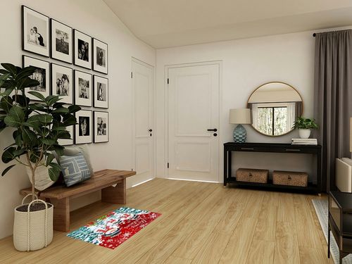 Area Rug 2x3 Feet, Snowflake Xmas Tree Merry Christmas Winter Snowman Rug, Rugs for Living Room Decor Bedroom Decor Kids Room, Non-Slip Living Room Rugs, Comrft Carpet Washable Rug in Transitional Minimalistic Entryway