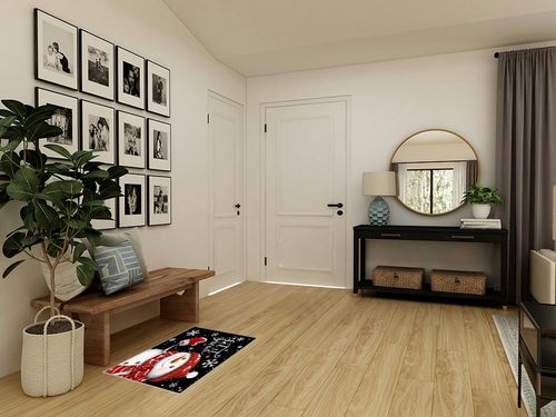 2' x 3' Area Rug, Christmas Non-Skid Rubber Backing Large Rectangle Rugs - Living Room Bedroom Home Office Xmas Red Snowman Snowflake Black Indoor Floor Mat Carpets in Transitional Minimalistic Entryway