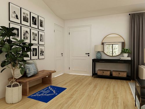Area Rugs Non-Slip Washable Rug Merry Christmas Tree Happy New Year Blue Indoor Rug Rubber Backing Floor Mats Home Decor Carpet for Living Room Dining Room Non Shedding 2x3 Ft in Transitional Minimalistic Entryway