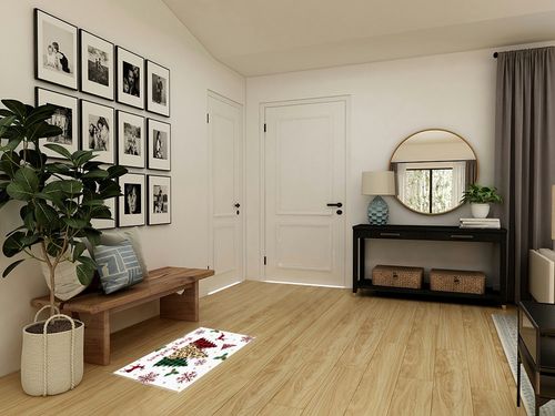 Area Rug, Winter Snowflake Elk Deer Buffalo Check Plaid Christmas Tree Rug, 2x3 Feet Rugs for Living Room Bedroom Kids Room Kids Room Nursery Classroom, Non-Slip Comrft Carpet Washable Rug in Transitional Minimalistic Entryway
