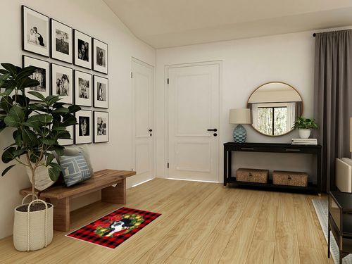 Area Rug, Bow Wreath Colorful Balls Cow Christmas Rug, 2x3 Feet Rugs for Living Room Bedroom Kids Room Kids Room Nursery Classroom, Non-Slip Comrft Carpet Washable Rug in Transitional Minimalistic Entryway