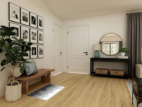 Abstract Plush Shag Bath Rugs Black Grey Misty Forest Soft Fluffy Floor Doormat Carpet,Non-Slip Door Mats for Living Room Bedroom Kitchen Entryway Nature Foggy Tree Plant in Transitional Minimalistic Entryway