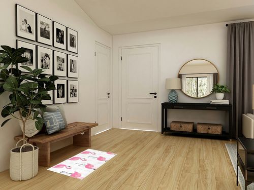 Pink Flamingo Bathroom Rugs Fluffy Absorbent Bath Mat Machine Washable Soft Microfiber Shaggy Kitchen Mat Non Slip Carpet Runner for Kitchen Bathroom Bathtub Accessories Decor in Transitional Minimalistic Entryway