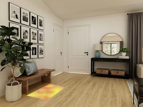 Shag Door Mats Bath Rugs Orange Yellow Gradient Back,Soft Fluffy Doormats Non Slip Carpet Modern Minimalist Abstract Art,Shaggy Fuzzy Area Throw Rug for Kitchen/Bathroom/Bedroom/Living Room 20x31.5In in Transitional Minimalistic Entryway