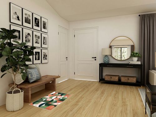 Mid Century Indoor Area Rug Doormat- Green Peachy Color Block Abstract Geometry Rug, Modern Art Rug for Living Room/Bedroom/Front Porch/Hallway/Farmhouse, 2'x3' in Transitional Minimalistic Entryway