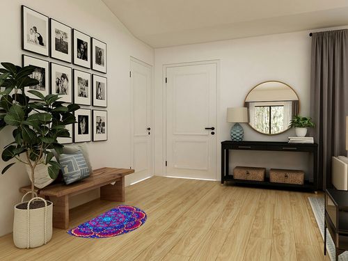 Boho Colorful Blue Flower Half Round Bath Rug Mat (2 PCS),Diatomaceous Earth Quick Dry Non Slip Absorbent Thin Bathroom Rugs,Bohemian Shower Carpet,30''x20'' (d3) in Transitional Minimalistic Entryway