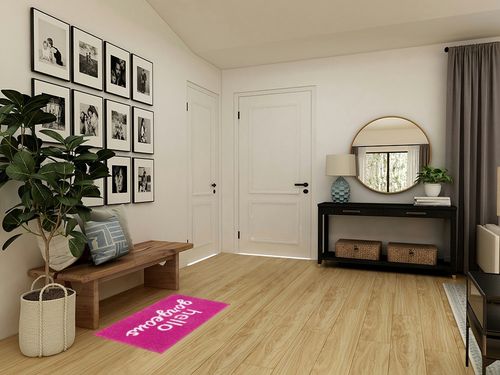 Nymphia Pink Bathroom Rugs Hello Gorgeous Bath Mat for Bathroom Non Slip Soft Microfiber Cute Bath Rug Preppy Bathroom Decor, 20x32 Inch, Hot Pink in Transitional Minimalistic Entryway