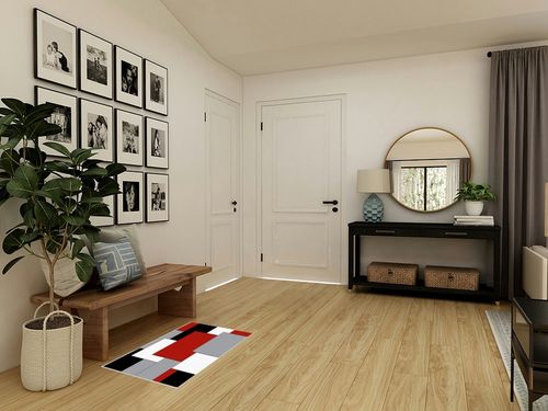 Black and Red Rug, Modern Geometric Area Rug, Red Rugs for Living Room, Non-Shedding Living Room Rugs, Area Rugs for Bedroom Decor Living Room Decor, Room Decor Aesthetic Carpet, 2x3 Feet Washable Rug in Transitional Minimalistic Entryway