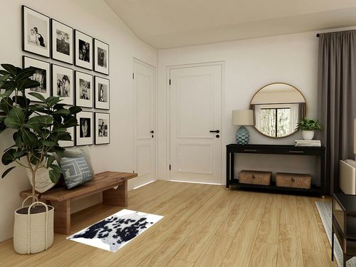 Genuine Mini Cowhide Rug Black and White 24 x 35 inches 90 x 60 cm in Transitional Minimalistic Entryway