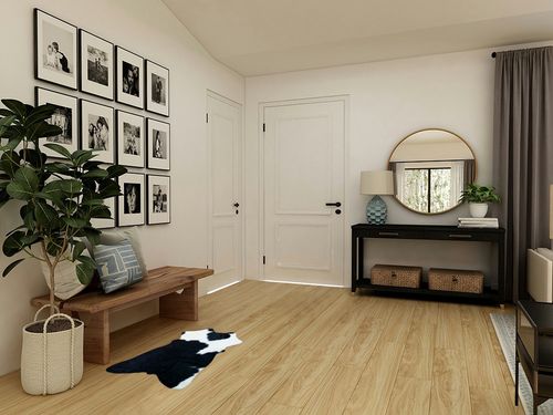 rodeo Genuine Mini Black and White Cowhide Rug Size Approx 2 x 3 ft in Transitional Minimalistic Entryway