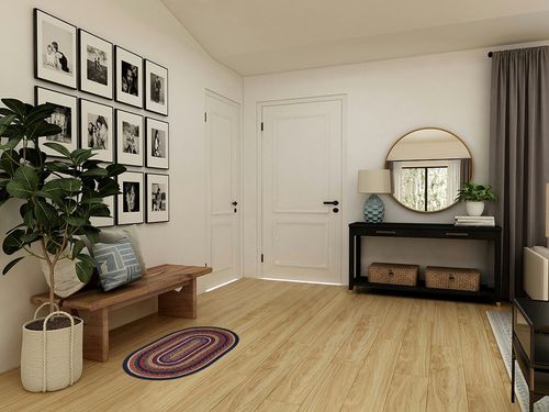 VHC Brands Stratton Jute Oval Rug 20x30 Country Braided Flooring, Navy and Red in Transitional Minimalistic Entryway