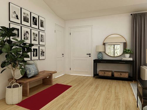 Machine Washable Modern Solid Design Non-Slip Rubberback 2x5 Traditional Runner Rug for Hallway, Kitchen, Bedroom, Entryway, 20" x 59", Red in Transitional Minimalistic Entryway