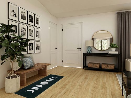 Lanffia Boho Hallway Runner Rug 2x5 Washable Moon Phase Rug Bohemian Soft Faux Wool Non-Slip Bedroom Runner Rug Lightweight Entry Runner Low Pile Witchy Rug for Kitchen Bathroom, Black/White in Transitional Minimalistic Entryway