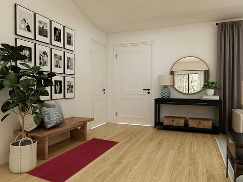 Sweet Home Stores SH Collection Solid Rubberback Indoor Runner Rug, 20" x 59", Red in Transitional Minimalistic Entryway