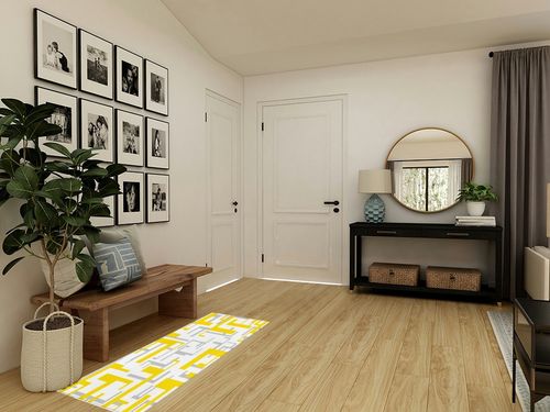 Hallway Runner Rug,Modern Geometric Pattern Yellow Gray White Non Slip Water Absorbent Rug Indoor Entrance Floor Mat Runner for Home Garage Kitchen Laundry 18x59in in Transitional Minimalistic Entryway