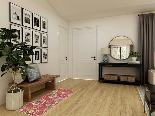 Beeiva Kitchen Runner Rug Non Slip, 2x5 Red Floral Laundry Room Rug, Modern Small Bedside Porch Rug Machine Washable Rug for Entryway Bedroom Kitchen Floor Mats for in Front of Sink in Transitional Minimalistic Entryway