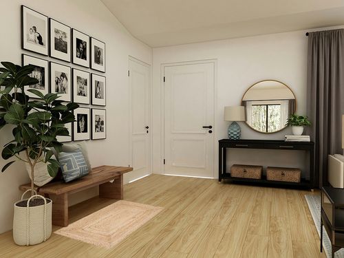 Natural By Natural Farmhouse Reversible Kitchen Area Rug in Transitional Minimalistic Entryway