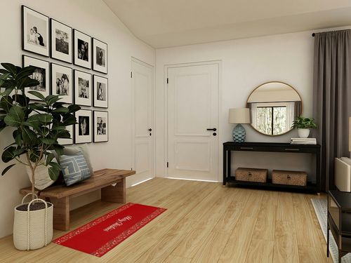 Runner Rugs, Merry Christmas Decoration Tree Gift Hat Pattern Red Non Slip Low Profile Hallway Runner Rug for Entryway Entrance Kitchen Laundry Room Bedroom, 19.7"X47.2" in Transitional Minimalistic Entryway