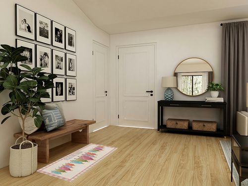 Hallway Runner Rug,Merry Christmas Tree Vintage Pink Plaid Non Slip Water Absorbent Rug Indoor Entrance Floor Mat Runner for Home Garage Kitchen Laundry 18x47.2in in Transitional Minimalistic Entryway