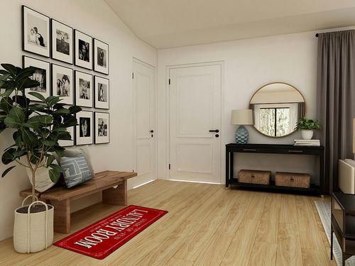 ROMAMIGO Laundry Room Rug Runner Non Slip Laundry Mats Mudroom Runner Farmhouse Kitchen Floor Mat Bathroom Laundry Room Decor Accessories(Red, 20 X 47 inch) in Transitional Minimalistic Entryway