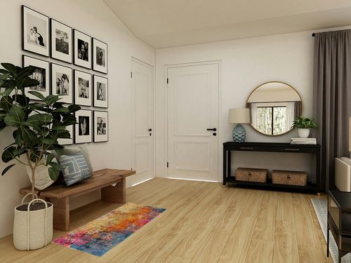 Lahome Modern Abstract Runner Rug - 2x4.3 Colorful Kitchen Runner Long Bathroom Rugs Runner Non Skid Laundry Room Mat, Rainbow Non Slip Machine Washable Carpet Runner for Bedroom Entryway Doorway in Transitional Minimalistic Entryway