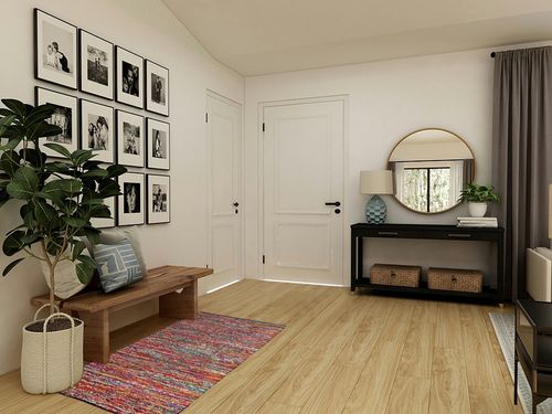 Cotton Multi Chindi Hand Woven Rugs Chindi in Transitional Minimalistic Entryway