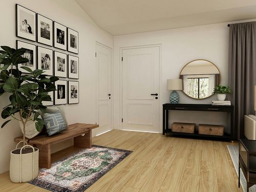 Green Boho Rug Non Slip Vintage Area Rug Green in Transitional Minimalistic Entryway