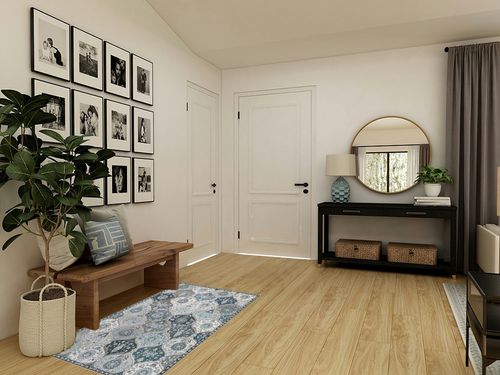 Lahome Moroccan Trellis Area Rug in Transitional Minimalistic Entryway