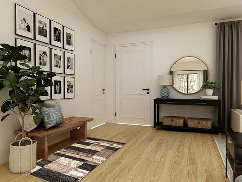‎Chocolate ‎Modern, Eclectic, Casual, Transitional ‎Cushioned ‎Area Rug in Transitional Minimalistic Entryway