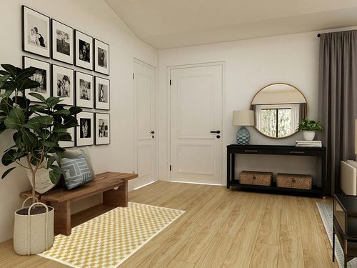 Balta Covey Plush Checkered Thick Shag Area Rug - 5'3" x 7' - Mustard in Transitional Minimalistic Entryway