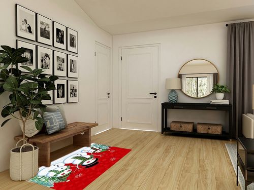 Area Rug 2x3 Feet, Xmas Tree Cardinals Winter Snowflake Christmas Snowman Rug, Rugs for Living Room Decor Bedroom Decor Kids Room, Non-Slip Living Room Rugs, Comrft Carpet Washable Rug in Transitional Minimalistic Entryway