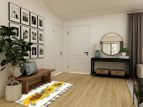 Large Area Rug, Sunflower Non-Slip Indoor Accent Area Carpet, Spring Floral Eucalyptus Leaves Black White Plaid Fluffy Shaggy Runner Rug for Living Room, Bedroom, Kids Room, 2'7"x 5" in Transitional Minimalistic Entryway