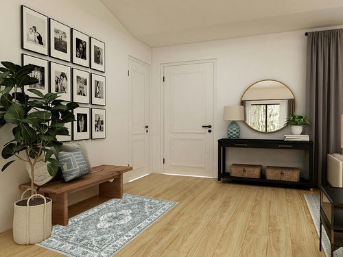 Lahome Bohemian 3x5 Area Rug Washable, Non-Slip Bedroom Throw Soft Rug Oriental Vintage Entryway Rugs for Bathroom, Low-Profile Rubber Backing Entrance Laundry Living Room, Light Grey in Transitional Minimalistic Entryway