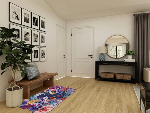 Estmy Boho Vintage Floral Area Rug 3x5 Washable Thin, Aesthetic Cute Bedroom Rugs Colorful Blue Entryway Rug Modern Abstract Tropical Jungle Accent Rug Floor Carpet for Bathroom Kitchen in Transitional Minimalistic Entryway