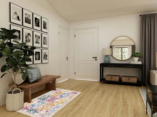 Vaukki Living Room Rug, Vintage Shaggy Soft Laundry Rug, Non Slip Kitchen Area Mat, Washable Farmhouse Bedroom Area Carpet for Bathroom, Kitchen and Kidsroom (3'x5', Colorful) in Transitional Minimalistic Entryway