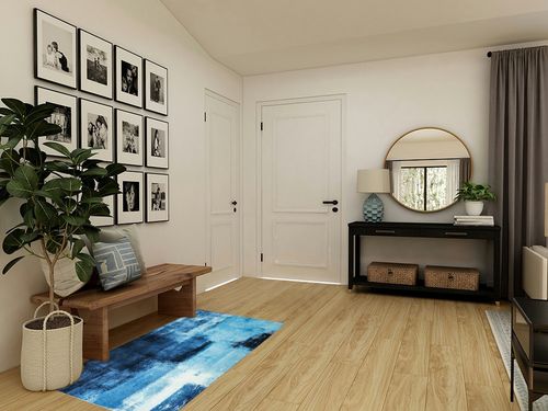 Lahome Modern Washable Living Room Rug - 3x5 Area Rugs for Bedroom Throw Non-Slip Thin Kitchen Rug Blue Abstract Print Office Rug Lightweight Soft Indoor Capet for Entryway Laundry Room Dining Room in Transitional Minimalistic Entryway